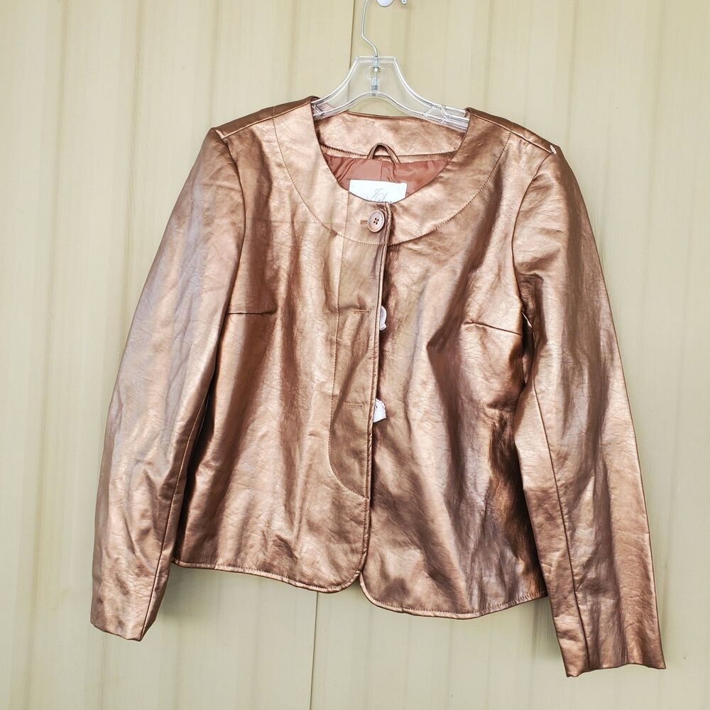 NWOT JACLYN SMITH JACKET Gold Women’s SIZE Medium Metallic
